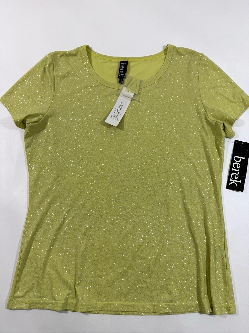 New Berek Glitter Glam Tee Shirt Willow Green